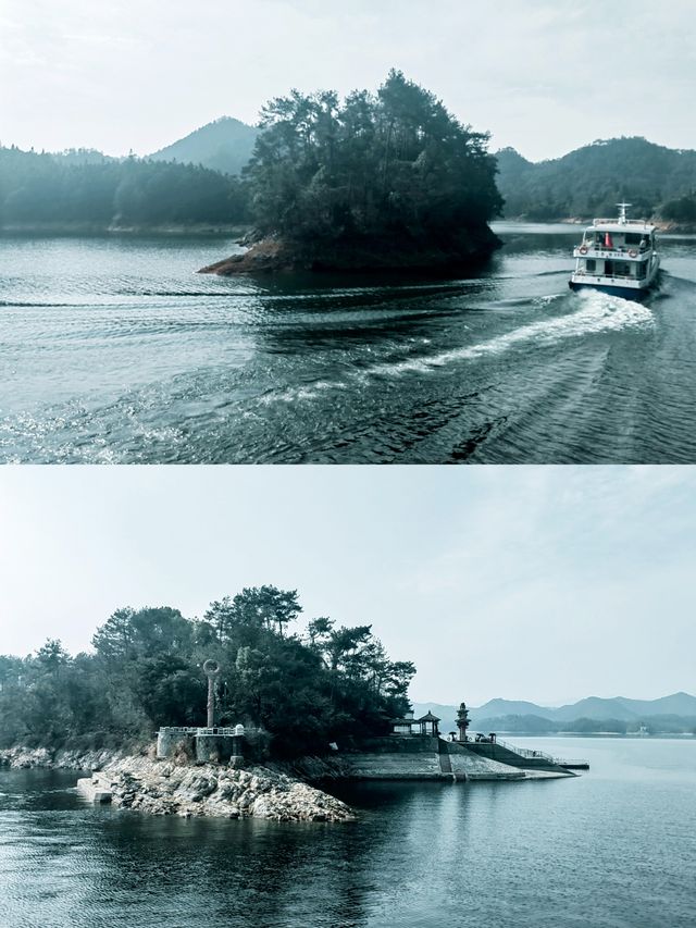 杭州千島湖，舟行碧波上，人在畫中遊