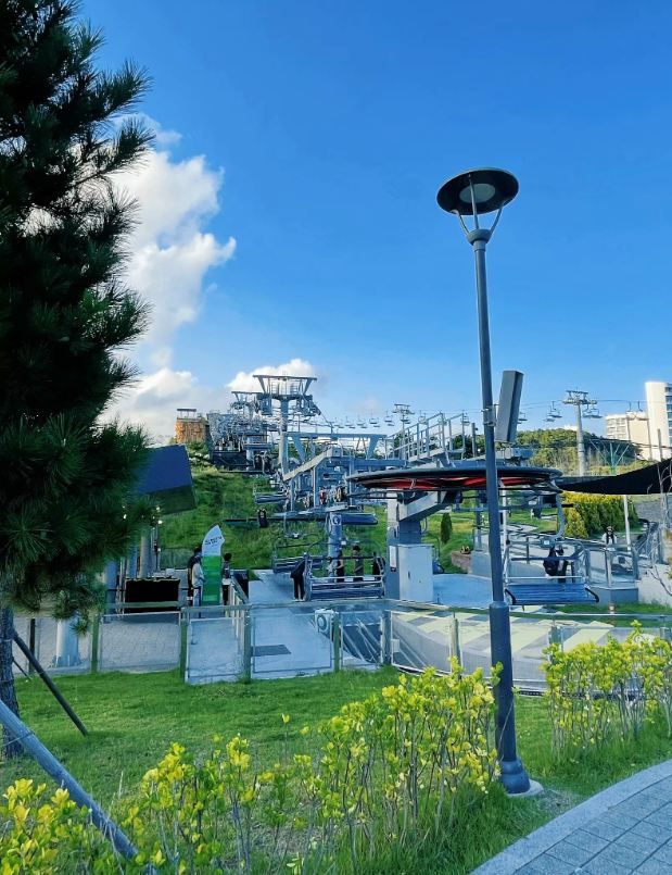 釜山小眾景點【高空纜車＋斜坡滑車】。