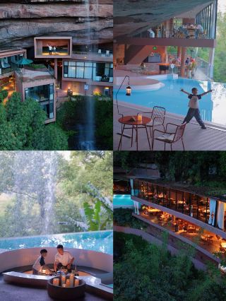 A waterfall and swimming pool right at the entrance – is this how comfortable a family vacation in Chishui can be?