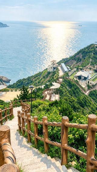 Excellent camera position on the cliffs of the East China Sea