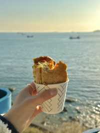 해질녘 바다노을보며 라면 한사발 🍜🌊