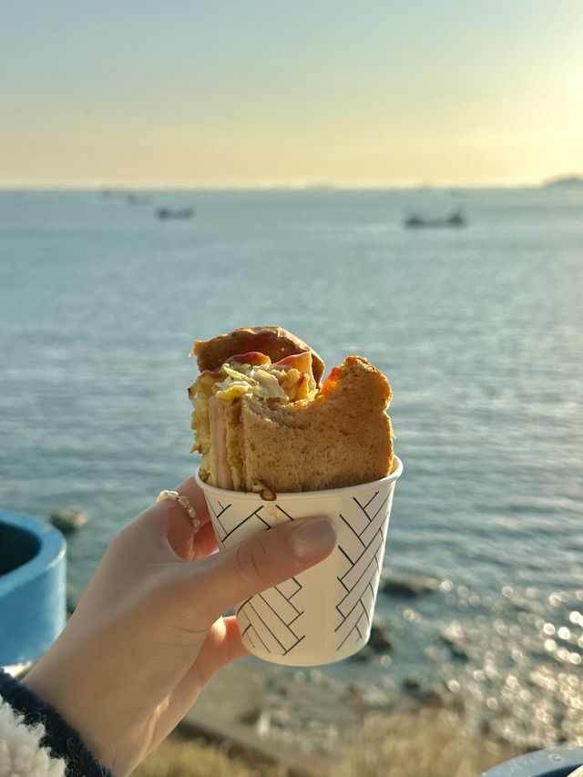 해질녘 바다노을보며 라면 한사발 🍜🌊
