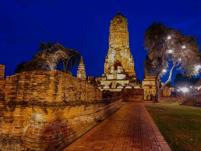 วัดสวยอยุธยา ยามค่ำคืน✨