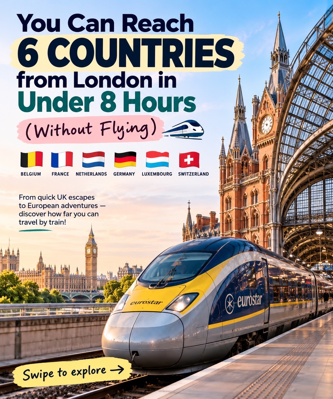 Reach 6 Countries from London by Train in Under 8 Hours! 🚆🌍