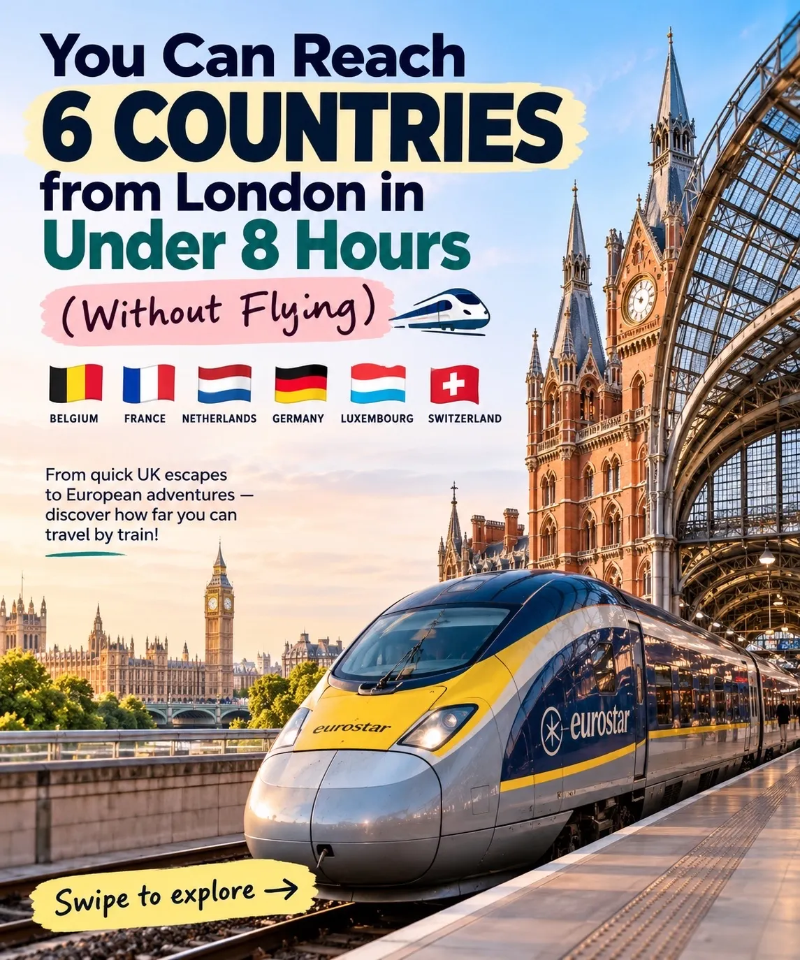 Reach 6 Countries from London by Train in Under 8 Hours! 🚆🌍