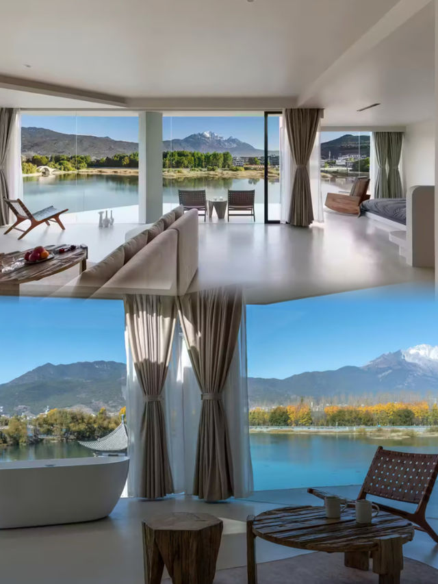 白鹿同款大片拍攝地！湖畔豪宅躺著看雪山
