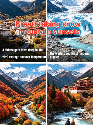 The sunset over the snow-capped mountains is intoxicating