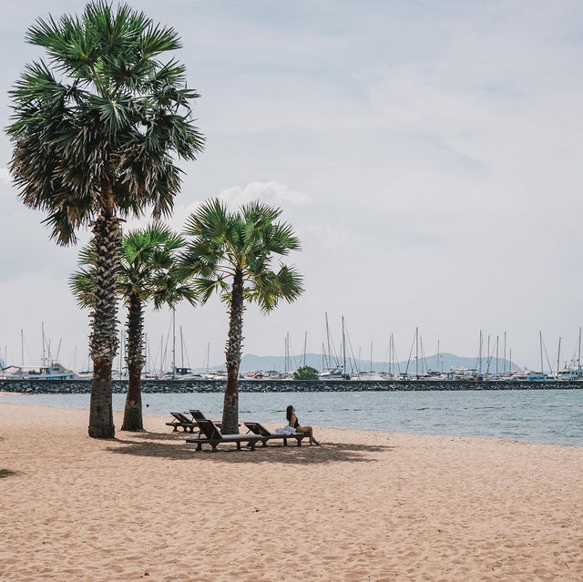 ชายหาดสวนตัวและต้นตาลเรียงราย Ravindra Pattaya