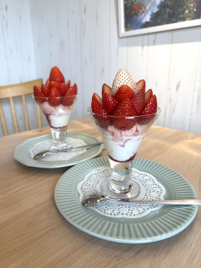 【福岡観光】その日に採ったいちごが食べられる🍓いちご摘みできる農園さんのカフェ🍓