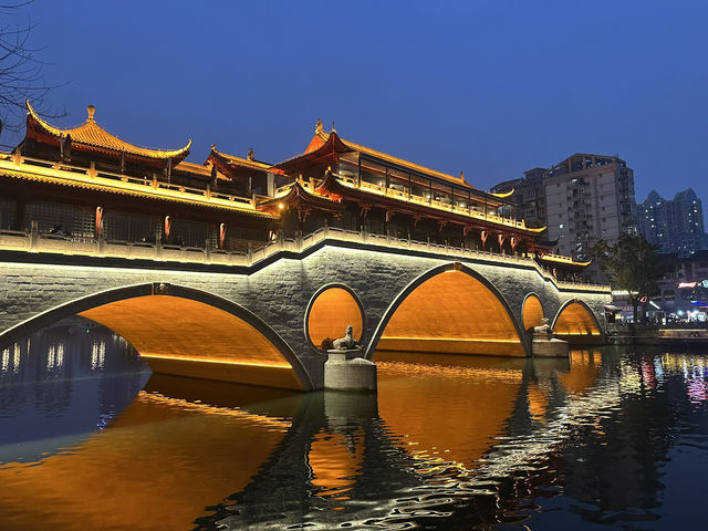 Anshun Lang Bridge at Night: Chengdu’s Hidden Gem