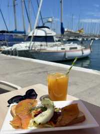 Delicious spot overlooking the marina