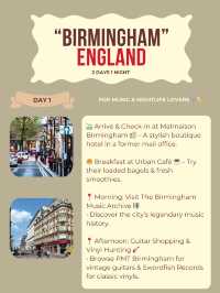 Birmingham itinerary 