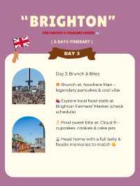 Brighton itinerary 💟