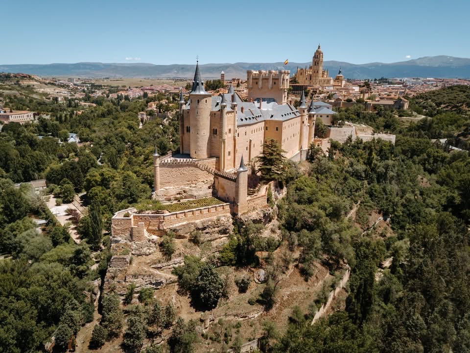 Castles, Cathedrals, and Aqueducts in Segovia, Spain.