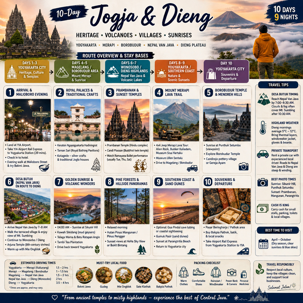 🇮🇩 10 วันในยอกยาและเดียง — สุดยอดการผจญภัยในชวาตอนกลาง! 🌋✨