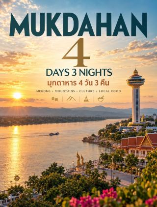 🌅 มุกดาหาร 4 วัน 3 คืน เมืองริมโขงที่ได้ทั้งวิวแม่น้ำ ภูเขาหิน และบรรยากาศไทย–ลาว