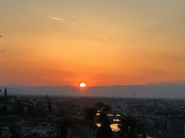 Romantic sunset at Piazzale Michelangelo