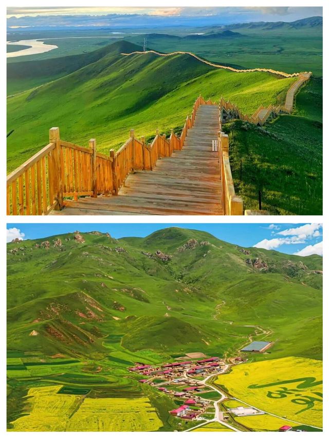甘南藍天白雲空氣清新的高原風景真優美