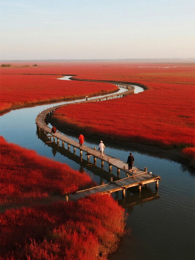 盤錦紅海灘親子遊｜帶娃沉浸式探索紅灘濕地