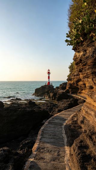 Volcanic reefs meet the orange sea, a hidden off-the-beaten-path route around Weizhou Island