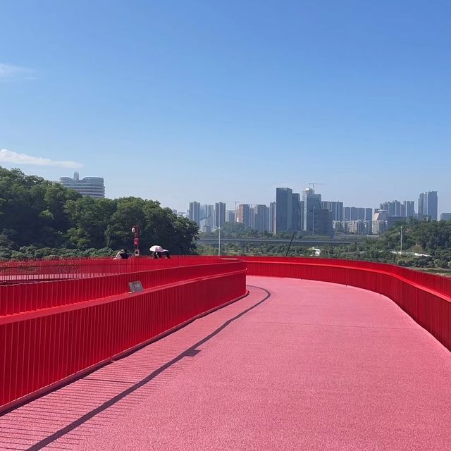 深圳虹橋公園 紅色廊橋