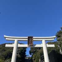 大洗磯前神社　日の出　鳥居