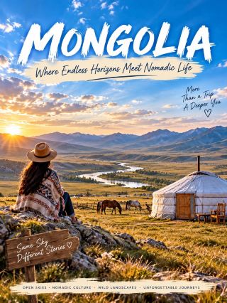 Mongolia — where endless horizons meet nomadic life. 🐎✨