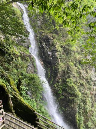 真的有人全程爬完明月山嗎？？||想看瀑布的話，推薦坐索道上去