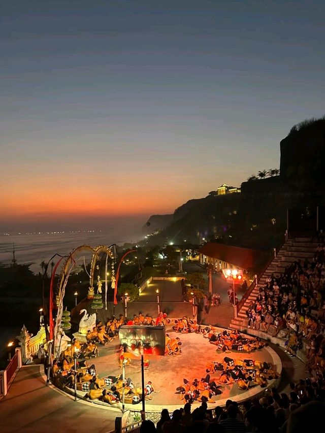The Kecak dance performance at Melasti Beach in Bali🥰