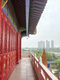 在洪湖知名的東林古寺打卡。