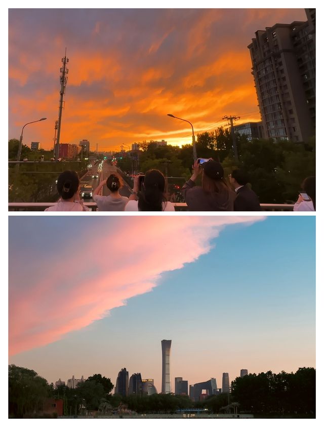 北京晚霞美景全記錄：夕陽餘暉下的浪漫時刻