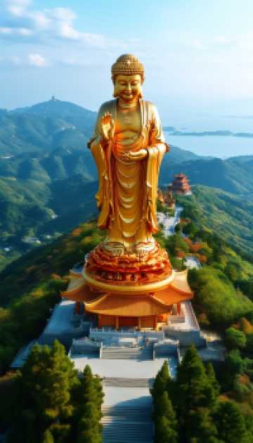 山頂佛像震撼人心