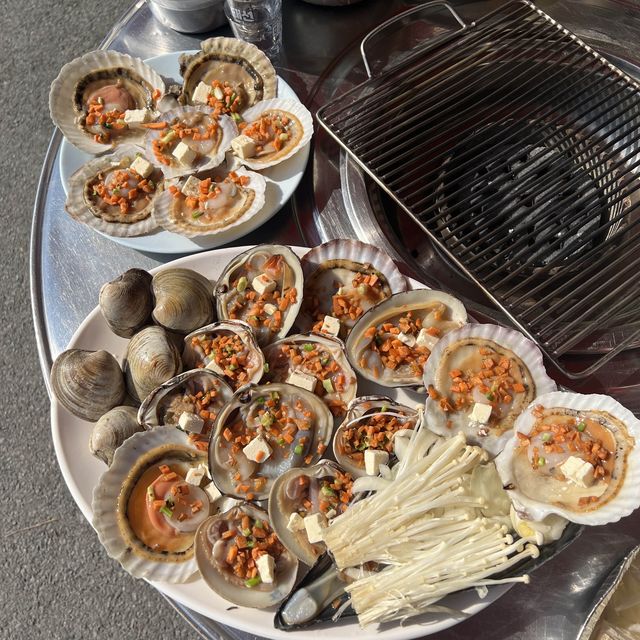 【韓国旅行】釜山／海雲台の海を眺めながら貝焼きを楽しむ🌊✨