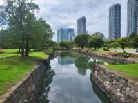 A park in the busy city of Tokyo