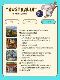 แจกแพลนเที่ยวออสเตรเลีย 🇦🇺  ✨ 6 วัน 5 คืน 