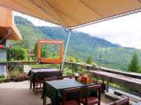 ร้านพิซซ่าท่ามกลางวิวภูเขา