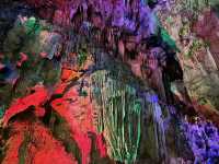 Magnificent Stalactite Formations in Rainbow Colors at the Silver Cave of Guilin