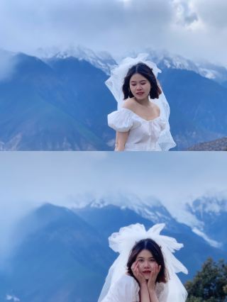 메리 산에서 웨딩 드레스 사진 세트를 찍어보세요!