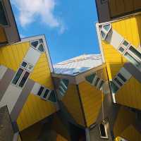 荷蘭🇳🇱鹿特丹 Rotterdam ⬜️🟨可愛立體方塊屋Cube Houses Kijk-Kubus