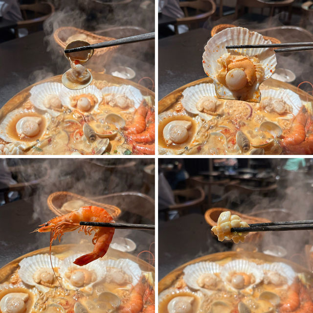 一鍋兩食！超大盆冬蔭海鮮麵鍋．點料變火鍋