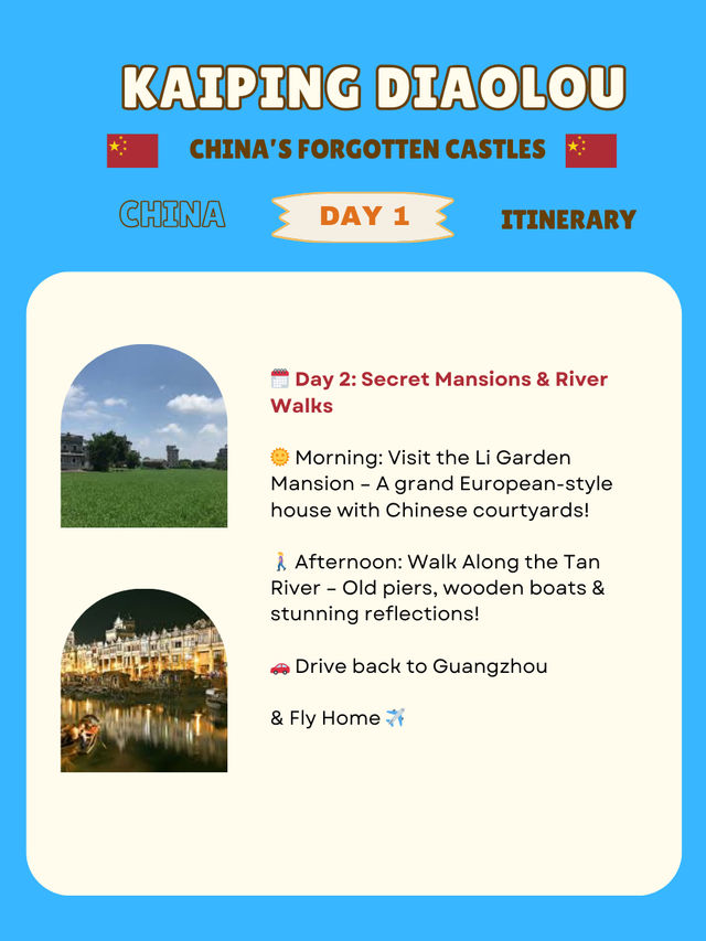 Kaiping Diaolou : itinerary 