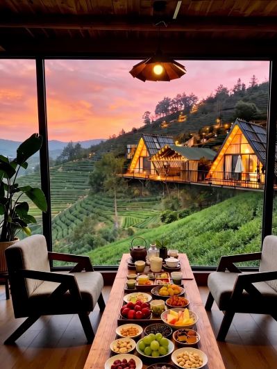 Escape to Anji: Luxury Cabins Amidst Tea Plantations & Private Hot Springs