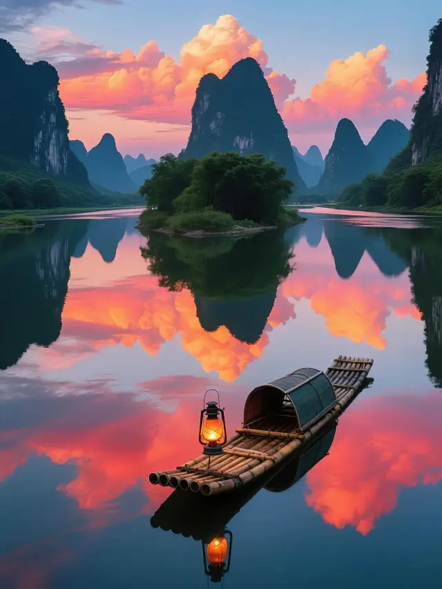 桂林追光记|在遇龙河畔喝漓泉啤酒,与日落谈一场恋爱。