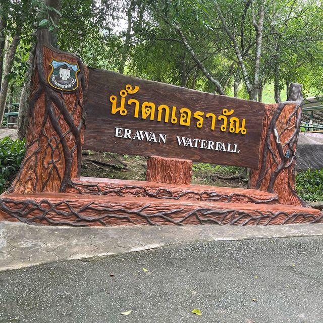 Emerald Erawan Waterfall outside Bangkok