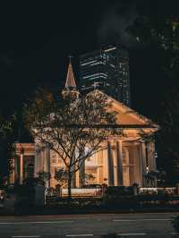 🇸🇬 Cathedral of the Good Shepherd: A Serene Nighttime Beacon in the Heart of the City