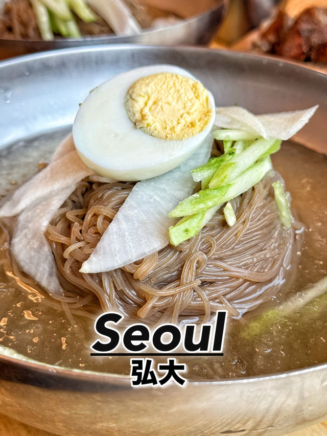 【韓国・弘大】おひとり様でも入りやすいカルビ付き冷麺のお店