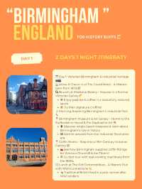 Birmingham itinerary for History Buffs 📜