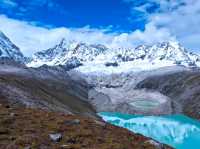 西藏秘境湖泊漫步賞雪山