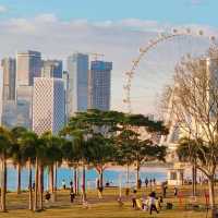 Park with stunning view and sunset. Shenzhen, Baoan 