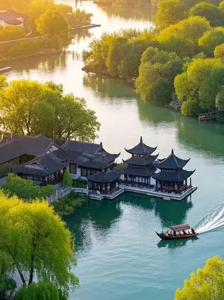 Slender West Lake in Yangzhou: A Lake of Mist and Rain, Half a Volume of Jiangnan Poetry